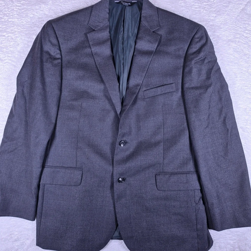 Jos. A. Bank Traveler Chelsea Mens 44 Regular Grey Wool Tailored Fit Blazer L/S